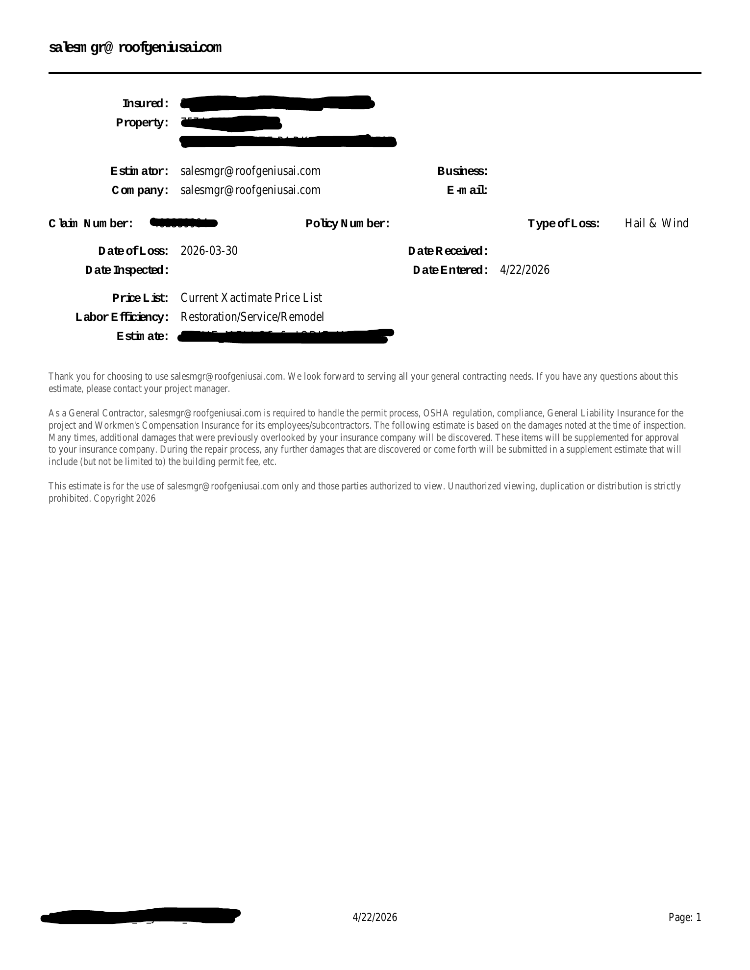 Supplement letter preview